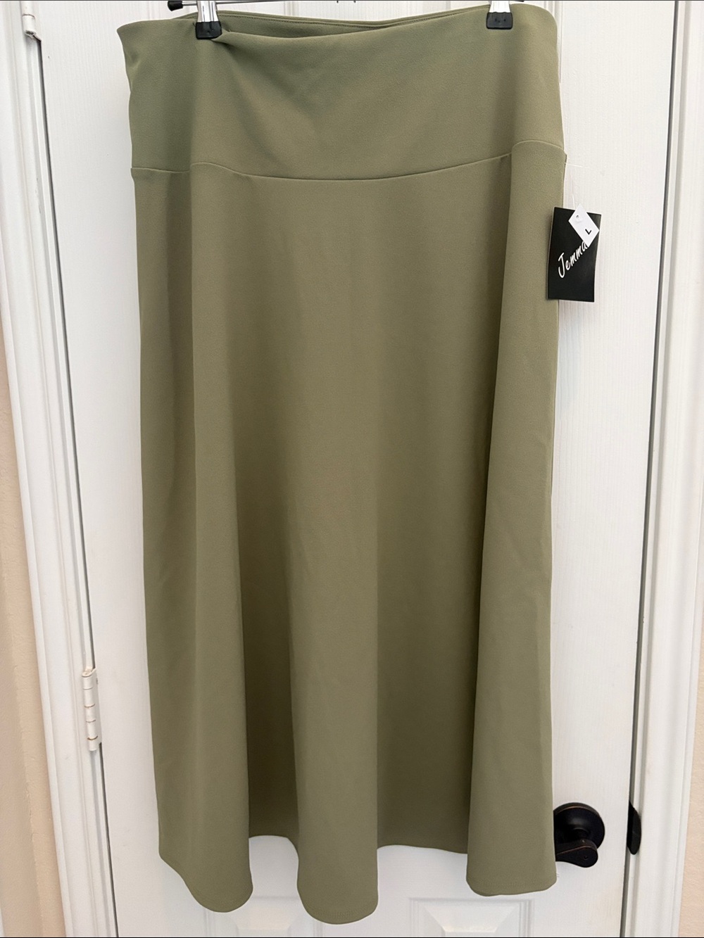 JEM Olive Green Midi A-Line Skirt